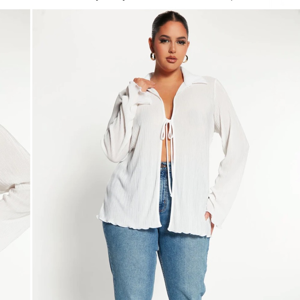 Fashion Nova Sydney Tie Front long Sleeve